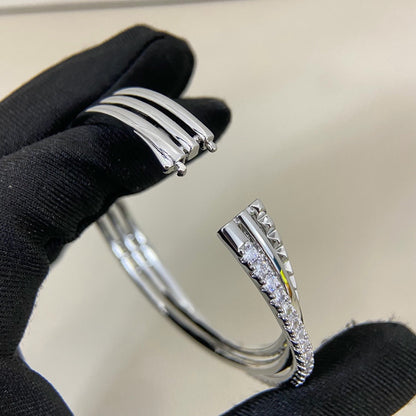 [✨ROSE💎]ETINCELLE HALF-PAVED DIAMOND BRACELET