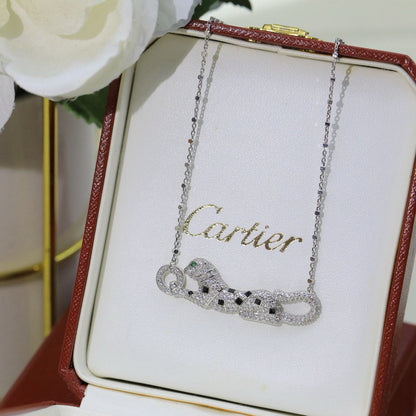 [✨ROSE💎]PANTHERE PAVED DIAMOND NECKLACE