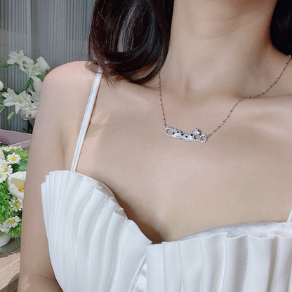 [✨ROSE💎]PANTHERE PAVED DIAMOND NECKLACE