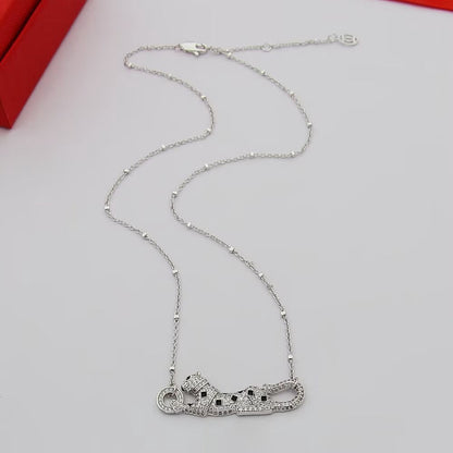 [✨ROSE💎]PANTHERE PAVED DIAMOND NECKLACE