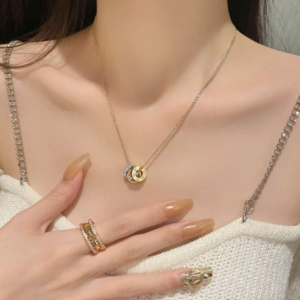 [✨ROSE💎]LOVE 6 DIAMOND PENDANT NECKLACE