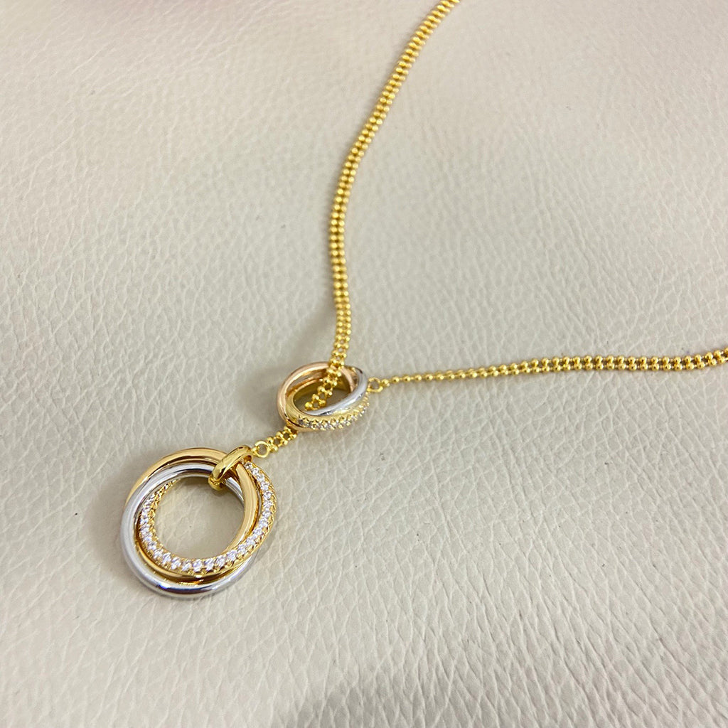 [✨ROSE💎]TRINITY DIAMONDS NECKLACE