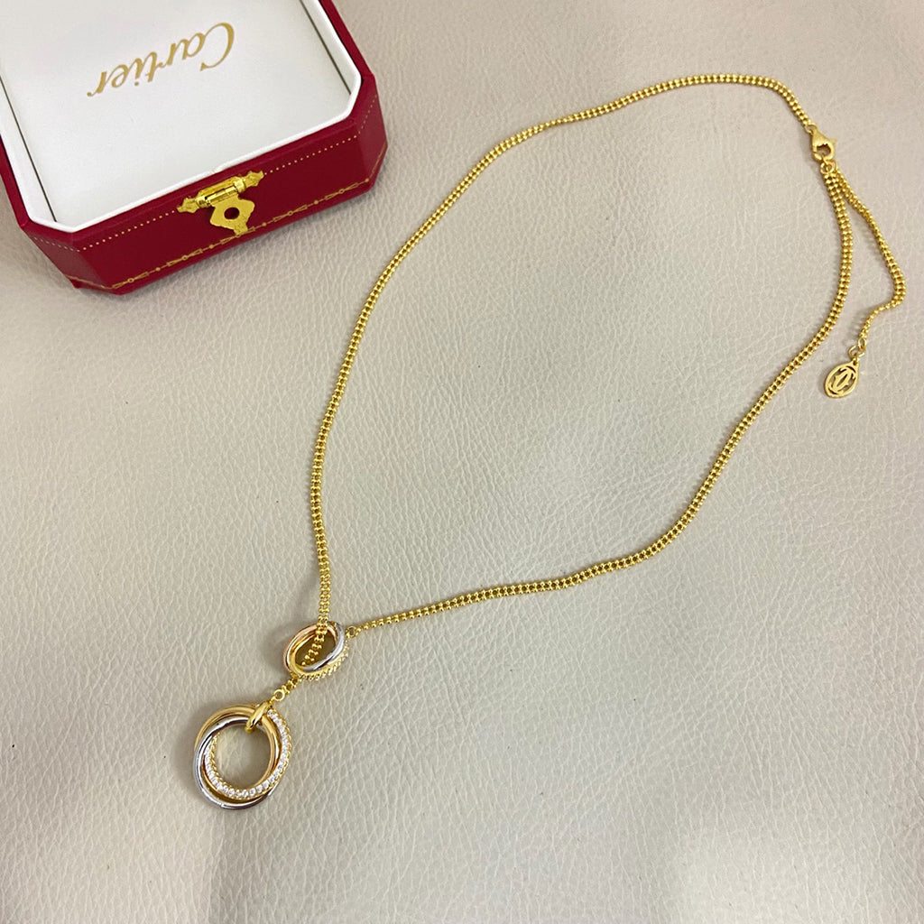 [✨ROSE💎]TRINITY DIAMONDS NECKLACE