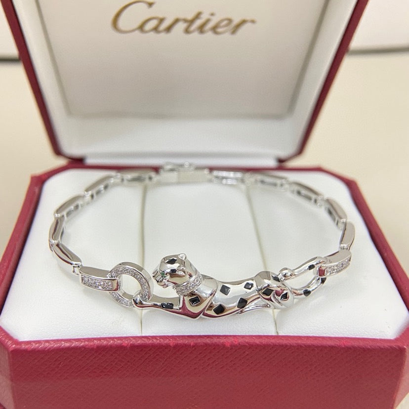 [✨ROSE💎]PANTHERE HALF DIAMOND ON CHAIN BRACELET