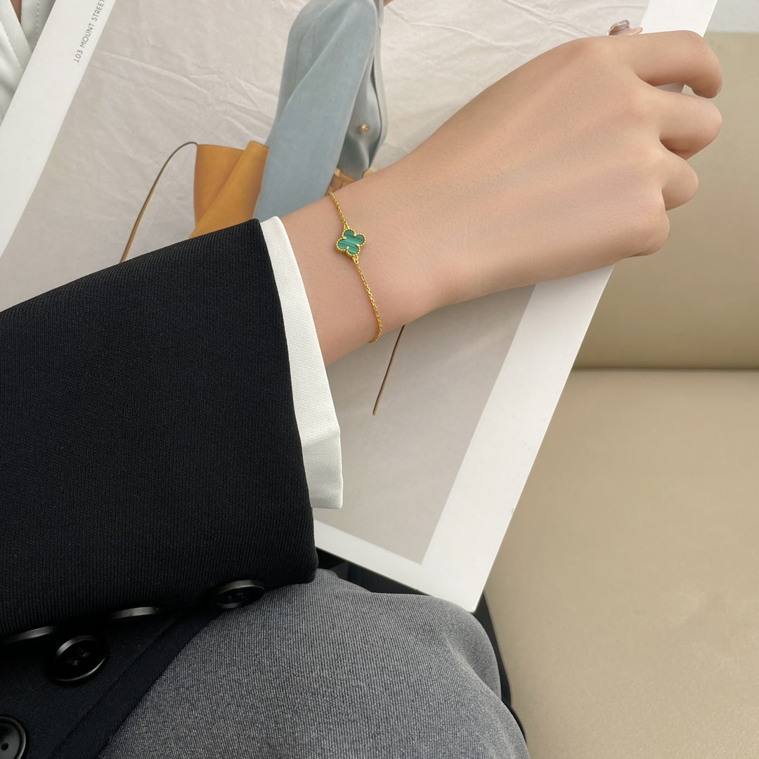 [✨ROSE💎]CLOVER BRACELET MALACHITE 1 MOTIF