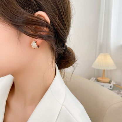 [✨ROSE💎]ZERO 1 DIAMOND PAVED EARRINGS