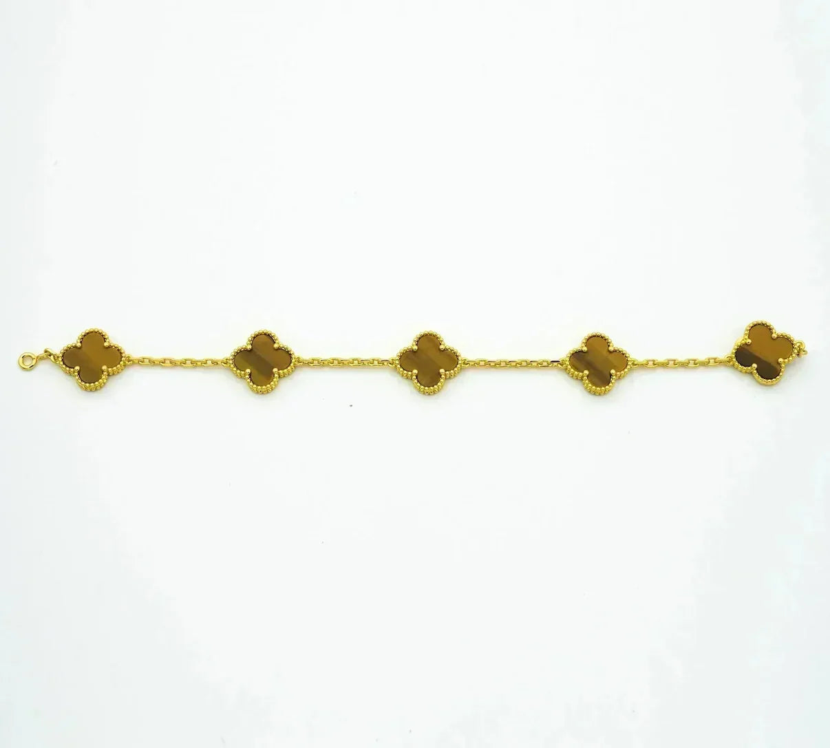 [✨ROSE💎] CLOVER 5 MOTIFS TIGER EYE BRACELET COLLECTION