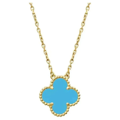 [✨ROSE💎]CLOVER 15MM VINTAGE TURQUOISE NECKLACE
