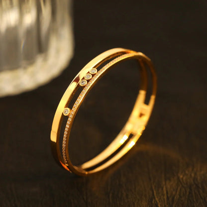[✨ROSE💎]Move Romane Diamond Bangle Bracelet