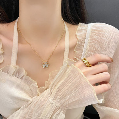 [✨ROSE💎]FLOWER DIAMOND NECKLACE