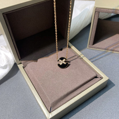 [✨ROSE💎]JEUX DE PINK GOLD DIAMOND NECKLACE