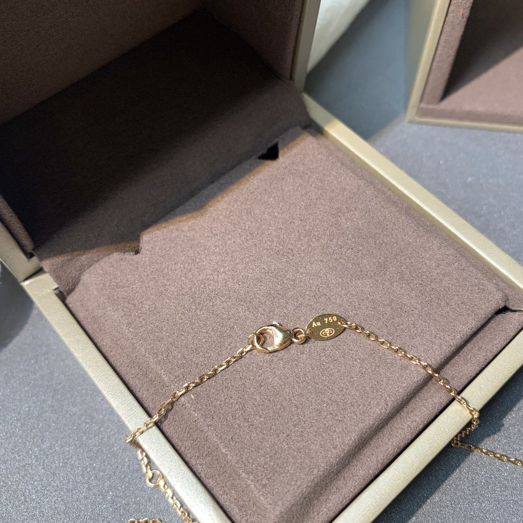[✨ROSE💎]JEUX DE PINK GOLD DIAMOND NECKLACE