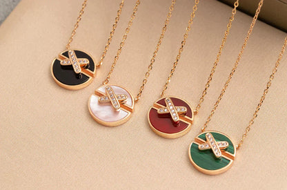 [✨ROSE💎]JEUX DE ROSE GOLD DIAMOND NECKLACE