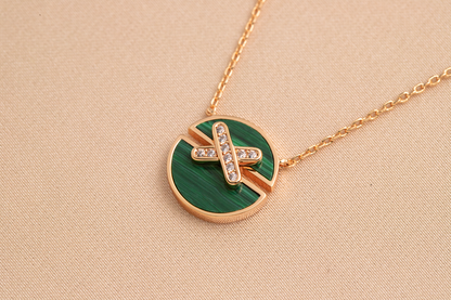 [✨ROSE💎]JEUX DE PINK GOLD DIAMOND NECKLACE