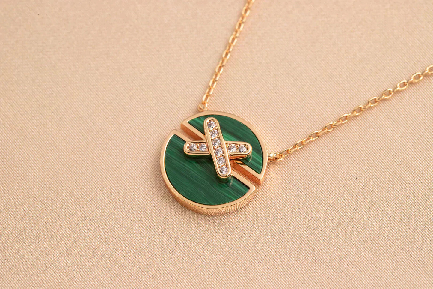 [✨ROSE💎]JEUX DE ROSE GOLD DIAMOND NECKLACE
