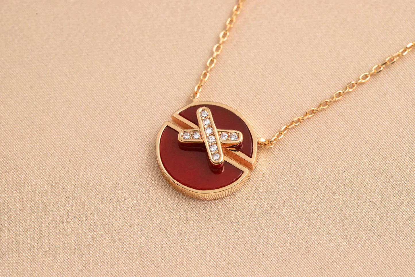 [✨ROSE💎]JEUX DE ROSE GOLD DIAMOND NECKLACE