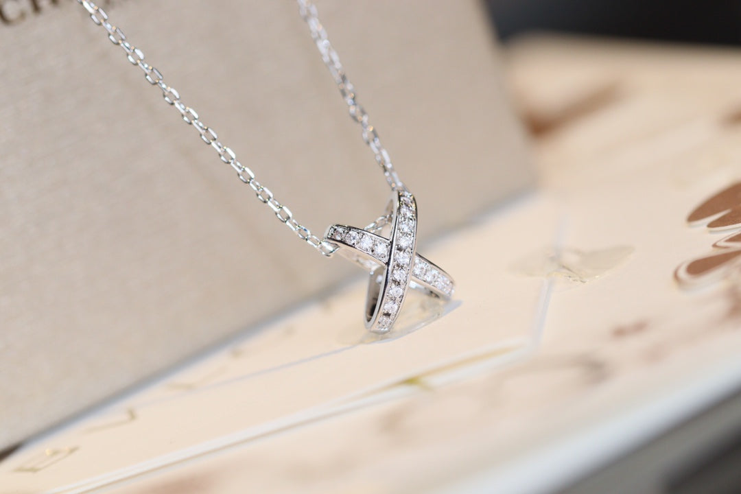 [✨ROSE💎]JEUX DE DIAMOND NECKLACE