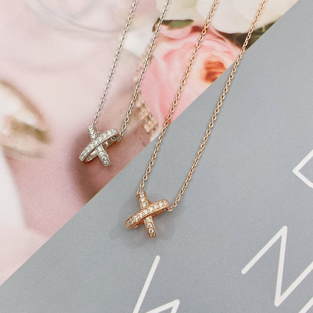 [✨ROSE💎]JEUX DE DIAMOND NECKLACE