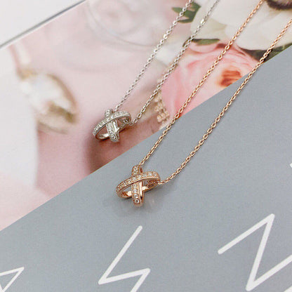[✨ROSE💎]JEUX DE DIAMOND NECKLACE
