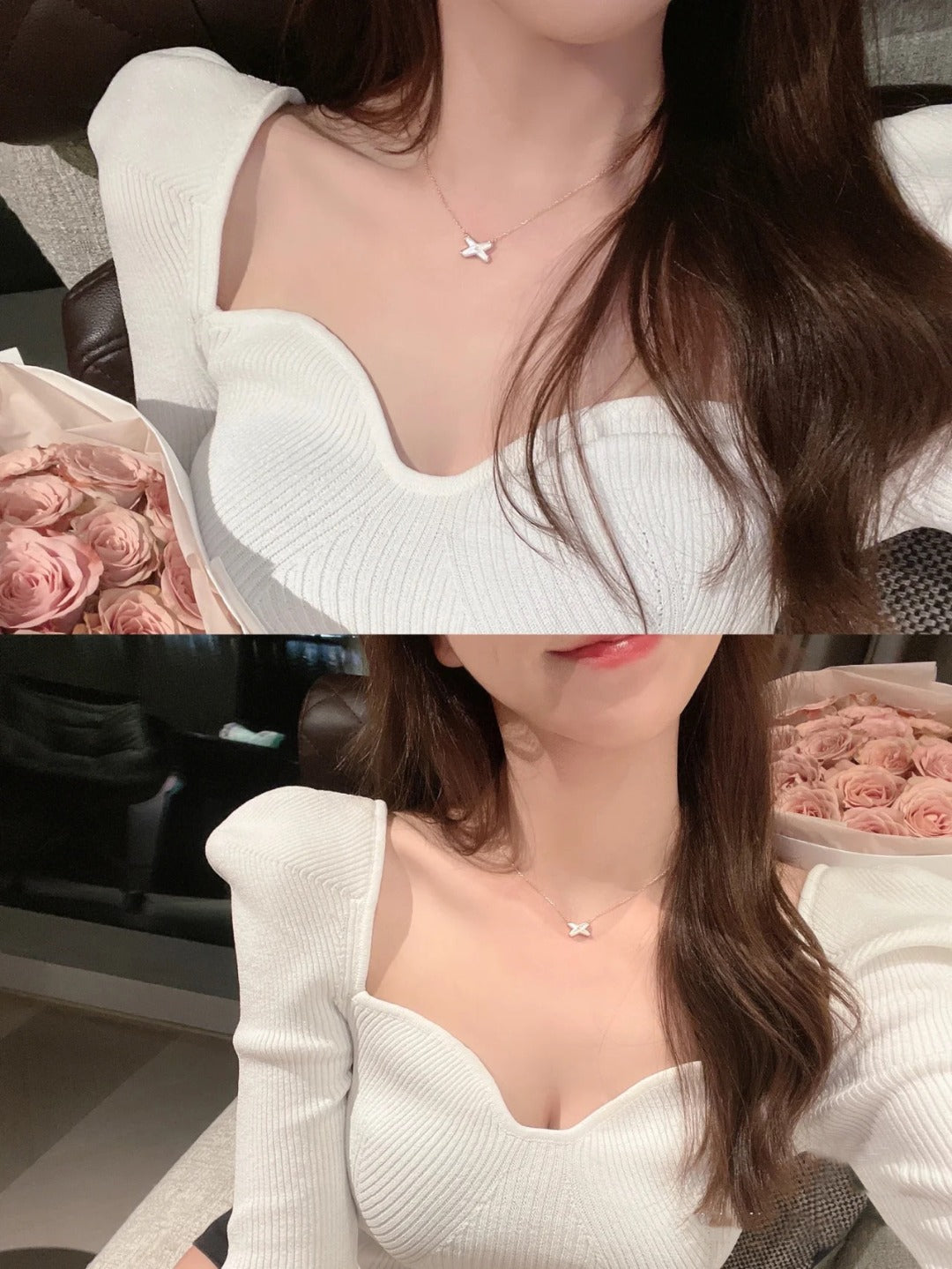[✨ROSE💎]JEUX DE NECKLACE 1 DIAMOND