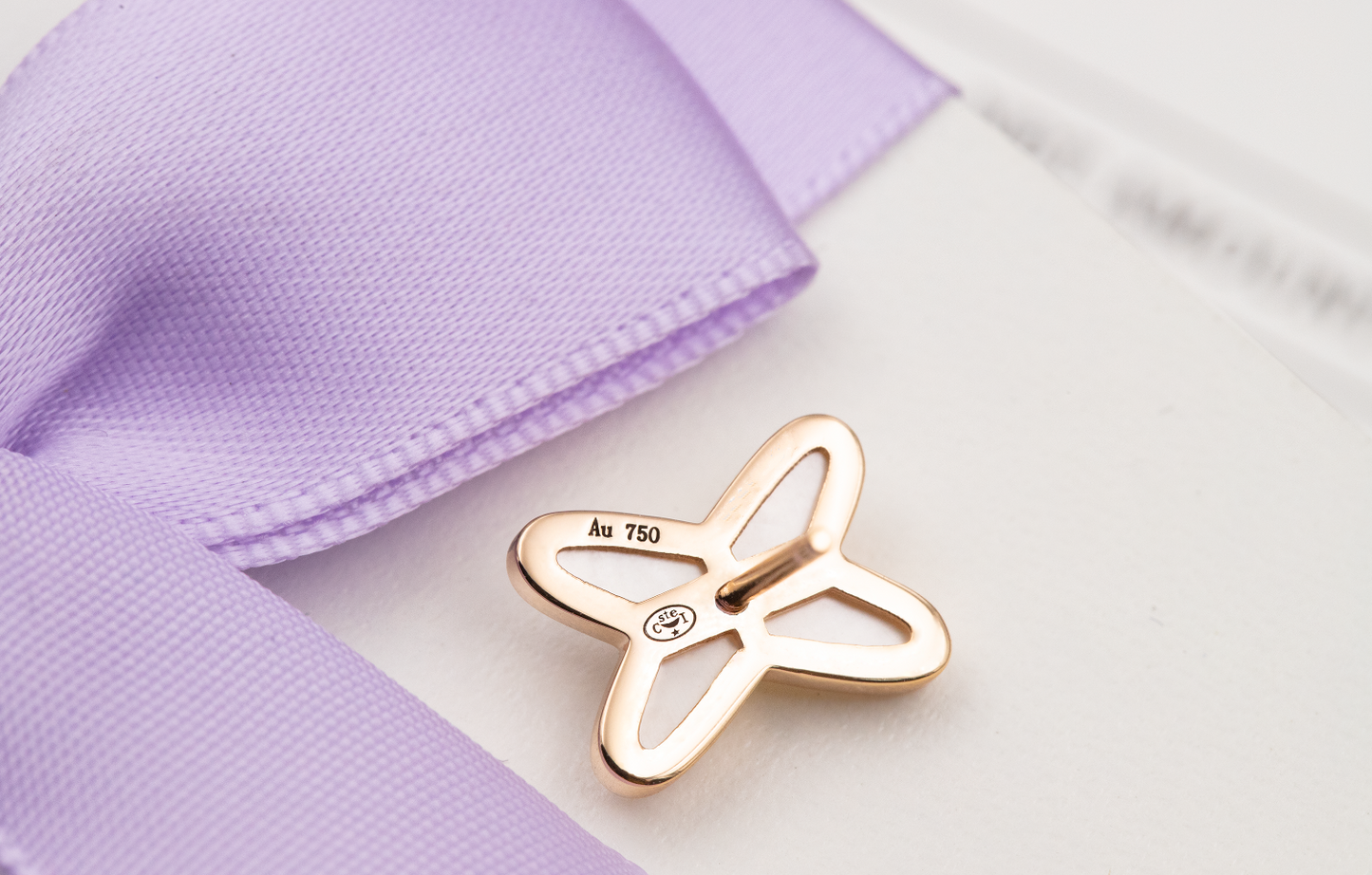[✨ROSE💎]JEUX DE WHITE MOP ROSE GOLD DIAMOND EARRINGS