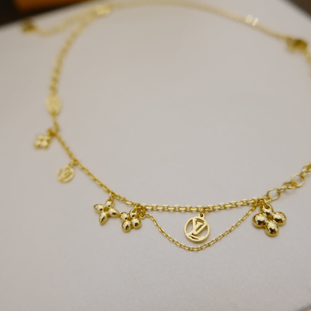 [✨ROSE💎]BLOOMING SUPPLE NECKLACE BRASS