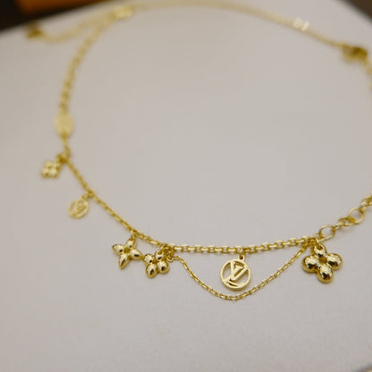 [✨ROSE💎]BLOOMING SUPPLE NECKLACE BRASS