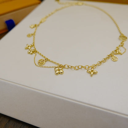 [✨ROSE💎]BLOOMING SUPPLE NECKLACE BRASS