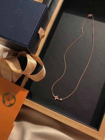 [✨ROSE💎]BLOSSOM PENDANT PINK GOLD AND DIAMOND