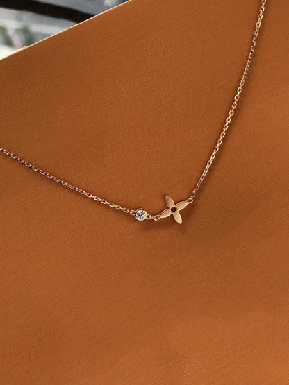 [✨ROSE💎]BLOSSOM PENDANT PINK GOLD AND DIAMOND