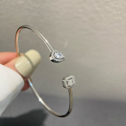 [✨ROSE💎]JONC FLEX MY TWIN TOI & MOI SILVER DIAMOND BRACELET