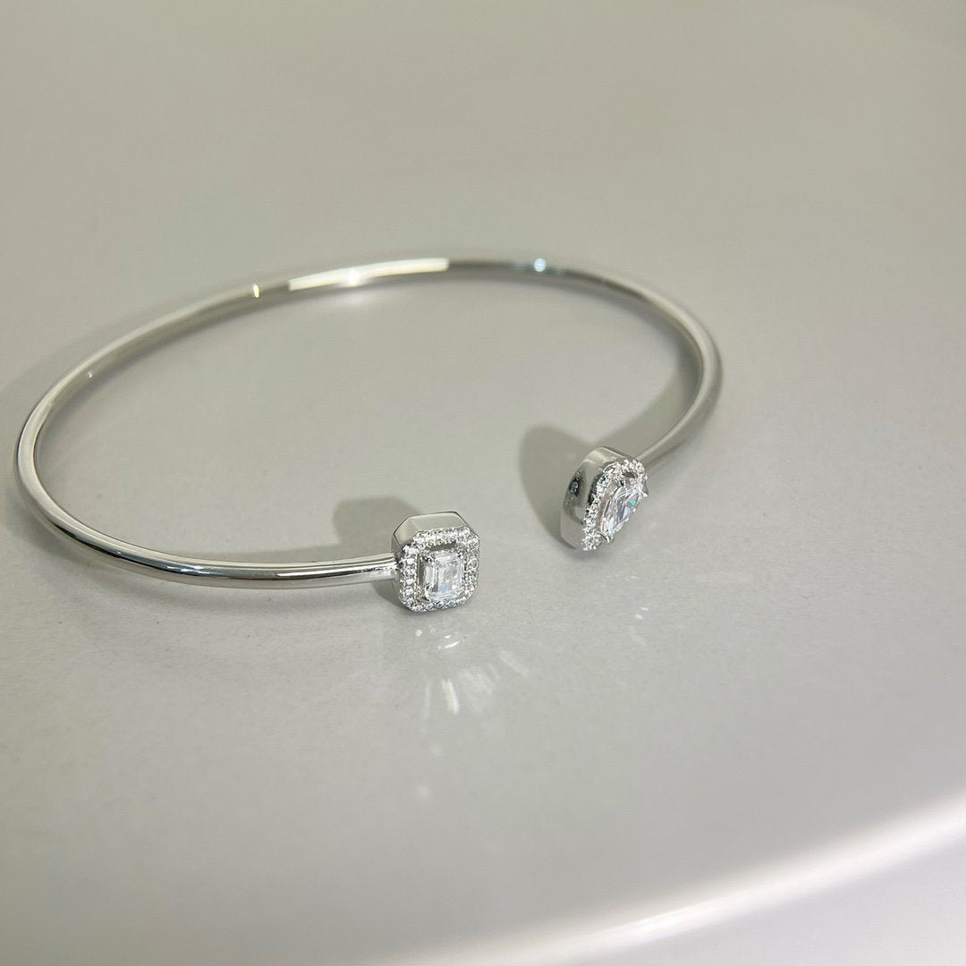[✨ROSE💎]JONC FLEX MY TWIN TOI & MOI SILVER DIAMOND BRACELET