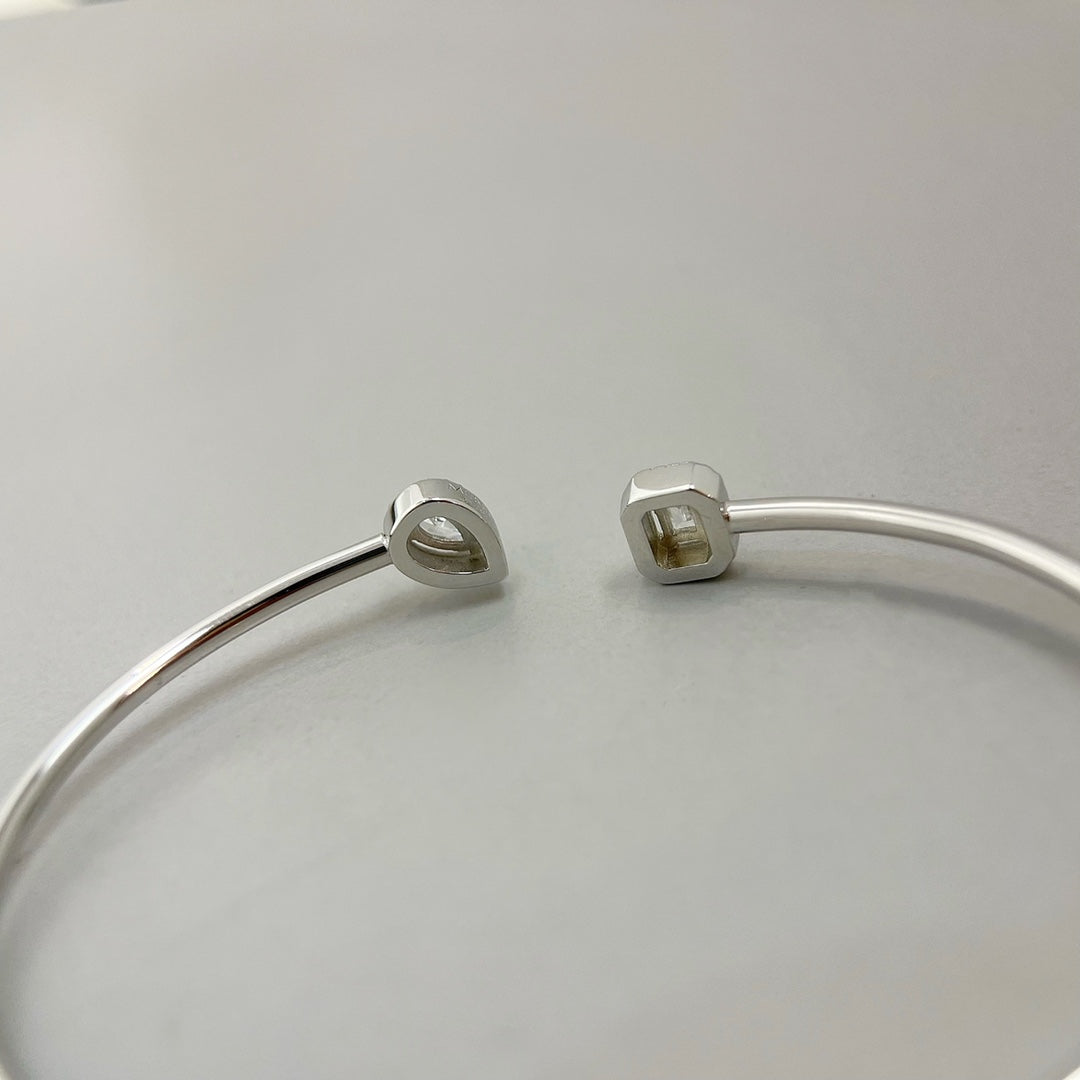 [✨ROSE💎]JONC FLEX MY TWIN TOI & MOI SILVER DIAMOND BRACELET
