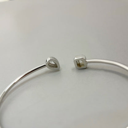 [✨ROSE💎]JONC FLEX MY TWIN TOI & MOI SILVER DIAMOND BRACELET