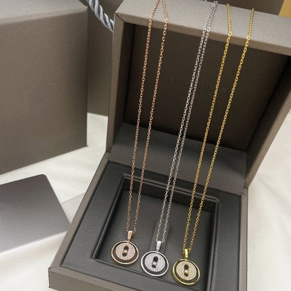[✨ROSE💎]LUCKY MOVER PM PAVED NECKLACE