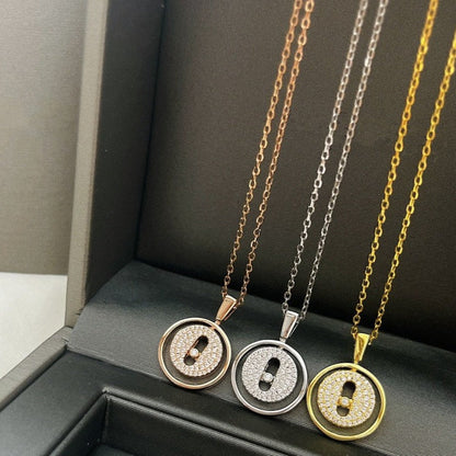 [✨ROSE💎]LUCKY MOVER PM PAVED NECKLACE