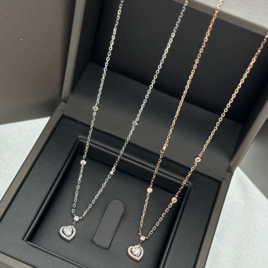 [✨ROSE💎]JOY HEART DIAMOND NECKLACE