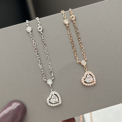 [✨ROSE💎]JOY HEART DIAMOND NECKLACE