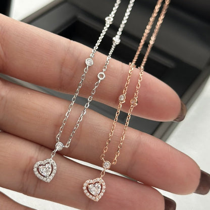 [✨ROSE💎]JOY HEART DIAMOND NECKLACE