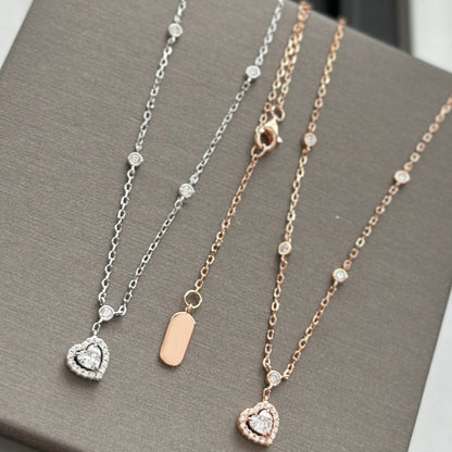[✨ROSE💎]JOY HEART DIAMOND NECKLACE
