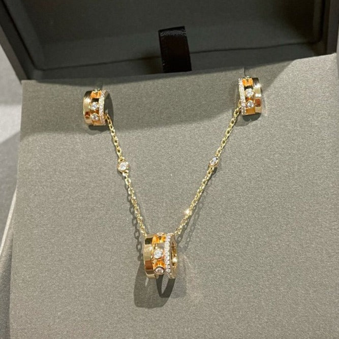 [✨ROSE💎]CHAIN MOVE ROMANE PEDAND NECKLACE