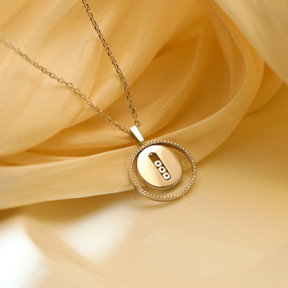 [✨ROSE💎]LUCKY MOVE MM SILVER DIAMOND NECKLACE