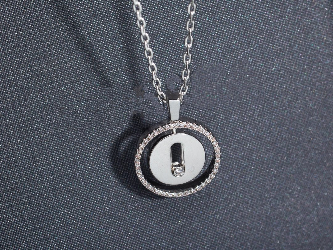 [✨ROSE💎]LUCKY MOVE PM NECKLACE SILVER DIAMOND