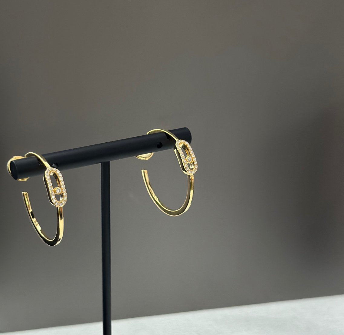 [✨ROSE💎]CREOLES MOVE UNO PM DIAMOND EARRINGS