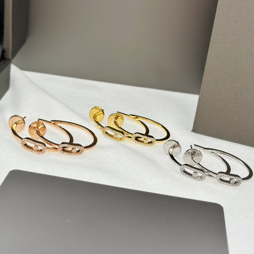 [✨ROSE💎]CREOLES MOVE UNO PM DIAMOND EARRINGS