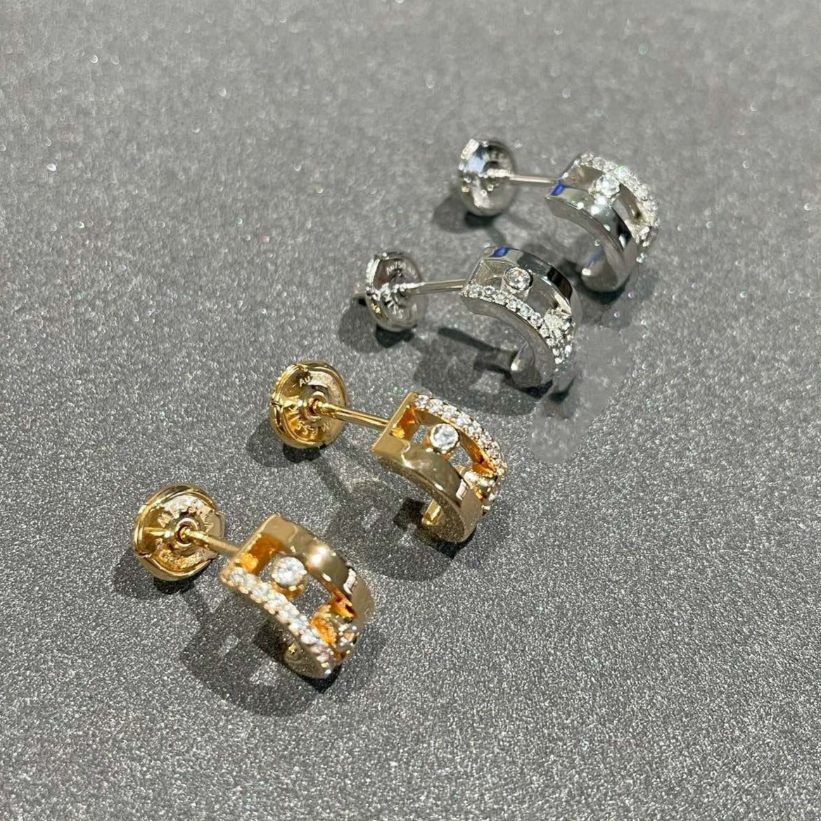 [✨ROSE💎]MOVE ROMANE EARRINGS DIAMOND