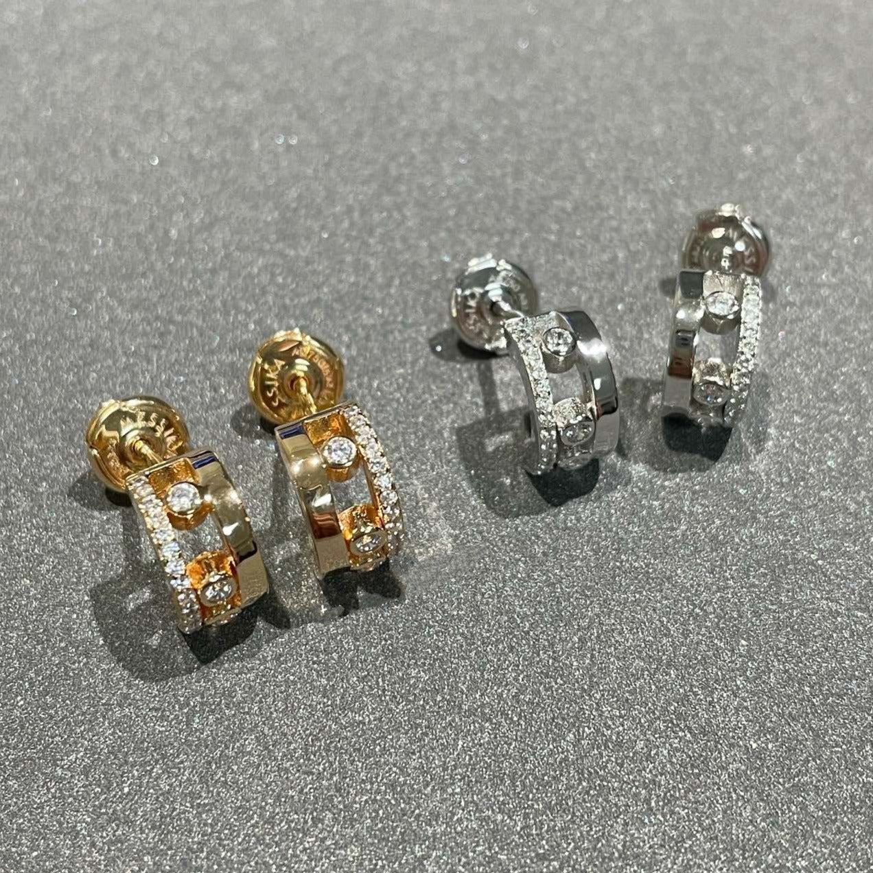 [✨ROSE💎]MOVE ROMANE EARRINGS DIAMOND