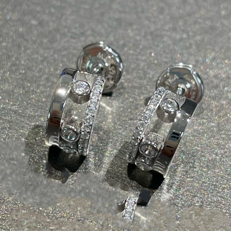 [✨ROSE💎]MOVE ROMANE EARRINGS DIAMOND