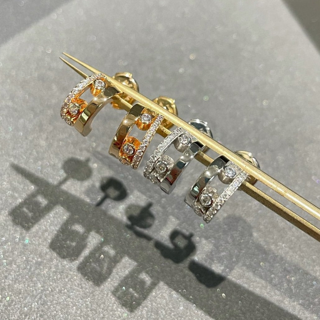 [✨ROSE💎]MOVE ROMANE EARRINGS DIAMOND