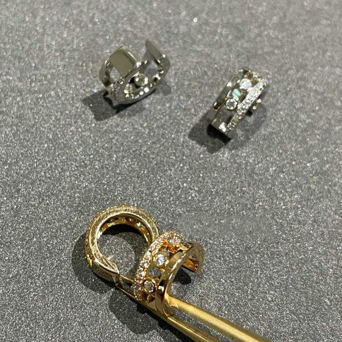 [✨ROSE💎]MOVE ROMANE EARRINGS DIAMOND